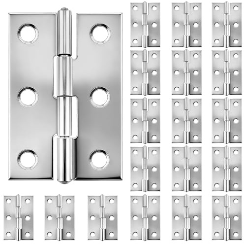 20 Stück Edelstahl Türscharniere, Klappbare Scharniere mit integrierten Montagebohrungen, Robuste Steckverbinder & Klavierband Design für Schrank, Möbeltüren, Regale, Kommoden und Haushaltsmöbel