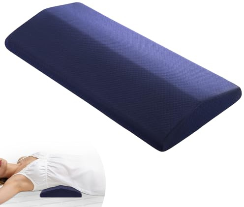 Quirlig Orthopädisches Lendenkissen aus Memory-Schaum, Ergonomische Lordosekissen für Bett, Entlastung im unteren Rücken mit abnehmbarem, waschbarem Bezug, Blau
