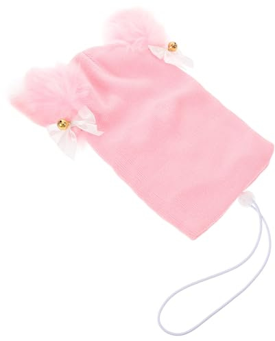 Veemoon Housse de Casque de Ski Tricotée Chaude Oreilles de Chat Rose, Couvre-Casque de Sport pour Garçon et Filles et Adultes, Accessoire Polyvalent pour Snowboard, Ski, Roller et Vélo,