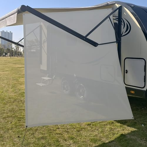 SHADEPLUS Parasol para caravana, panel lateral de malla beige, panel lateral universal para caravana, protección UV y protección visual