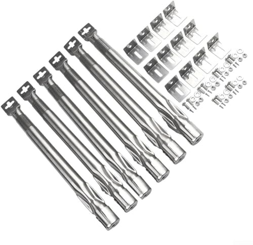 Ersättnings BBQ-brännare i rostfritt stål, 6-pack ersättningsbrännare för 35-42 cm - gasgrillar, infällbara brännrör-för höga tillbehör