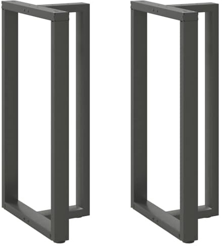 QJBSAVVA 2er Set Bartischbeine T-Form, 60x35x110-111 cm, Stehtischbeine aus pulverbeschichtetem Stahl, Robustes Tischuntergestell für DIY Bartische & Arbeitstische, Anthrazit