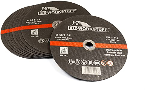 FD-Workstuff Disques à Tronçonner Professionnels de Qualité Supérieure │ Lot de 20 pièces │ Ø 230 mm, Épaisseur: 2 mm │ Adaptés pour Scie Circulaire et Meuleuse d'Angle │ Offerts par