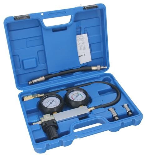 GEPCO Druckverlusttester Kompressionsdruckprüfer Set Kompressionstester 2 Manometern Für Benzin