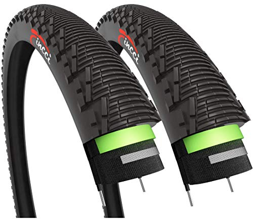 Fincci Pair Bike Tyres 26x1.95 Inch 53-559 MTB Hybrid Tyre with 3mm Anti puncture Proof Protection 60 TPI for Cycle Road Mountain Hybrid Bike Bicycle with 26 x 1.95 Tyre (Pack of 2)