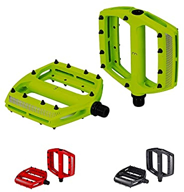 BBB CyclingCoolRideFahrrad Pedale|Große Plattform in Schwarz,Rot,Gelb und Grün|Alu-Pedalkörper|Auswechselbare Grip-Pins, 10 Stück pro Seite, neongelb