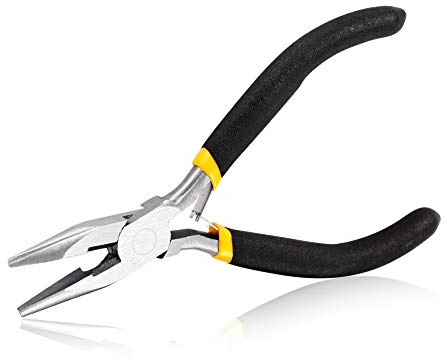 SPEEDWOX Chain Nose Pliers Long Nose Pliers 5 Inches Mini Wire Cutter Side Cutting Pliers for Hard to Reach Confined Areas Smooth Jaws Jewelry Making Repairing Tools