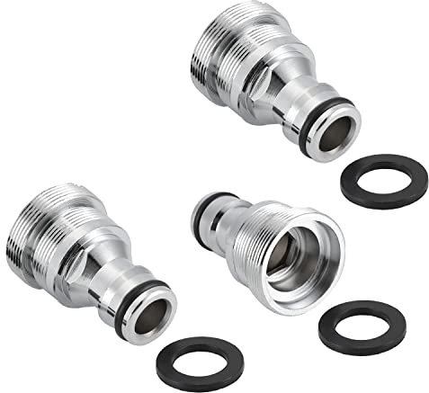 3 Stück GartenRasen-Wasserschlauch, Schnellverbinder, Düse, Rohrgewinde Größe 28mm, Schnittstellengröße 16mm, Außengewinde, Messing-Schnellverbinder, Adapter, Wasserschlauchverbinder und Armaturen