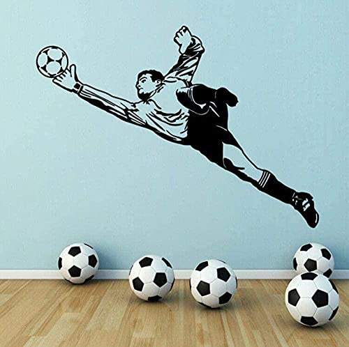 Wandaufkleber Abnehmbare PVC Kunst Wandtattoo Fußball Torwart Kinder und Jungen Schlafzimmer Aktivität Zimmer Kunst Aufkleber Dekoration 80X57Cm