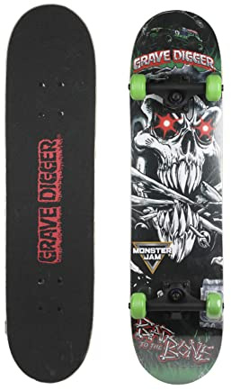 Monster Jam 31 inch Skateboard, 7-ply Maple Desk Skate Board for Cruising, Carving, Tricks and Downhill