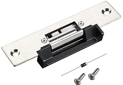 AMOCAM Serrure électrique à gâche large ouverture sans mode échec Serrure de porte électrique sécurisée pour système de contrôle d'accès, système de sonnette vidéo, serrure cylindrique, portes en bois