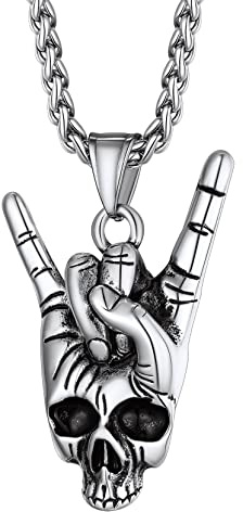 Richsteel Gesto Rock Roll Colgante Calavera Rock Pirata Halloween Vispera de los Santos