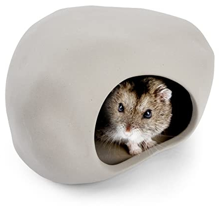 Niteangel Keramik-Hamster-Habitat Versteck - Versteck für syrische Zwerghamster, Mäuse, Rennmäuse, Lemminge oder andere ähnlich große Kleintiere (steinförmig - für Zwerge)
