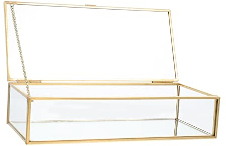 BESPORTBLE Schmuckschatulle Glas Mit Abdeckung Staubdichte Aufbewahrungsbox Für Ohrringe Armbänder Halsketten Und Ringe Schlichte Vintage Displaybox Für Schreibtisch Und Party
