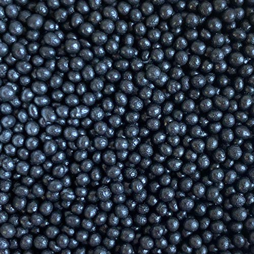 A Pinch Of - Pearls - 2mm - Black Halloween Cake Topper Sprinkles - 30g Edible Polished Cupcake Decorations - Party Sprinkles, Halloween Themed Cakes and Bakes