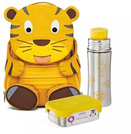 Affenzahn Kinderrucksack Großer Freund Tiger - Gelb | Kindergartenrucksack für Kinder von 3 bis 5 Jahren mit funktionalem Design und 8 L Volumen für den täglichen Einsatz