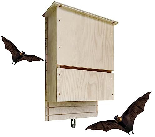 Moxeupon Fledermaushäuser im Freien - Holzunterstand für Fledermauskolonie | Wiederverwendbare Fledermausbox, Holzdekoration für den Winterschlaf, Fledermausnest aus für den Garten, draußen,