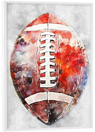 artboxONE Poster mit weiem Rahmen 18x13 cm Sport Ball Collor Grey C (matart) - Bild American Football