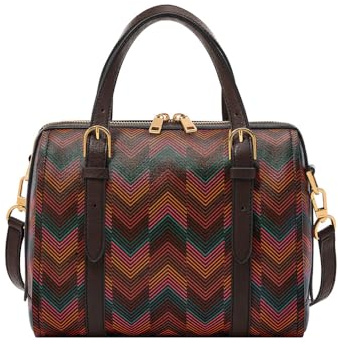 Fossil Women's Carlie Brown Cotton Blend Satchel Bag, ZB11087998