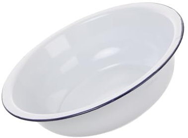 Gadpiparty Vintage Emaille Rührschüssel Aus Robustem Stahl Vielseitige Küchenspülschüssel Für Obstwaschen Und Gesichtsreinigung Große Weiße Emaillierte Schale 30cm