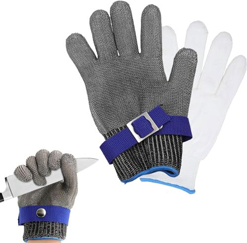 Guanti da cucina, antitaglio per cucina, protezione antitaglio, guanti da macellaio, guanti per ostriche, adatti per la manipolazione degli alimenti per la lavorazione della carne (codice S)