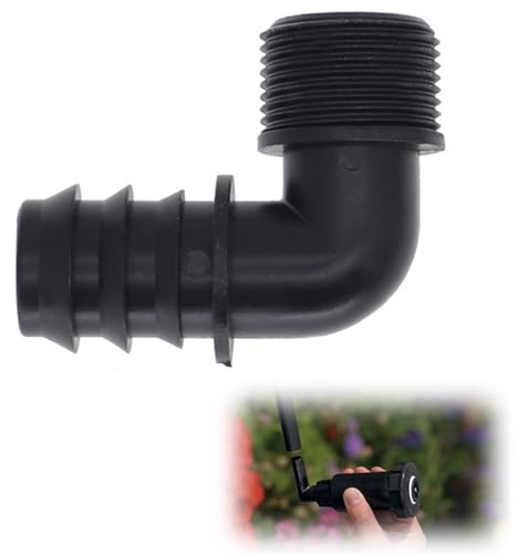 Drip Irrigation Adapter, Overflow Hosetail Elbow with Nut & Washer | Durable Polypropylene, Leak-Proof Seal, Versatile Barb Sizes, Easy Installation