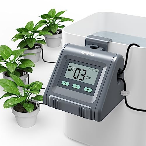 RAINPOINT Sistema di Irrigazione Automatica per Vasi, Portata d'acqua Regolabile, Set di Irrigazione a Goccia Fai-da-te per Piante da Interno, Balcone, Supporta fino a 10 Vasi
