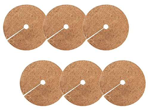 BESPORTBLE 6stücke Kokosmulchring Runde Anti-Gras-ringmatte Aus Kokosfaser Für Blumentopf-baumringe Und Gartenpflanzen Zum Schutz Vor Verdunstung Und Kälte