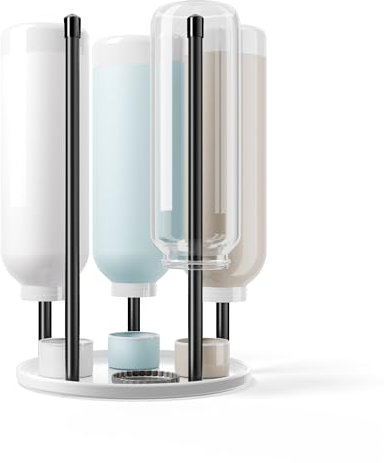 Flaschenhalter für SodaStream - Premium Abtropfhalter aus Keramik Abtropfständer mit Abtropfwanne für 5 SodaStream Crystal | Emil Flaschen