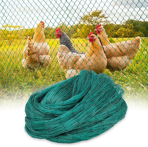 Fågelskyddsnät, 4 m x 5 m kycklingnät, trädgårdsnät, fjäderfänät, dammskydd, poolnät, av 36 trådar, maska 5 cm, UV-resistent robust och återanvändbart, för trädgård balkong eller damm