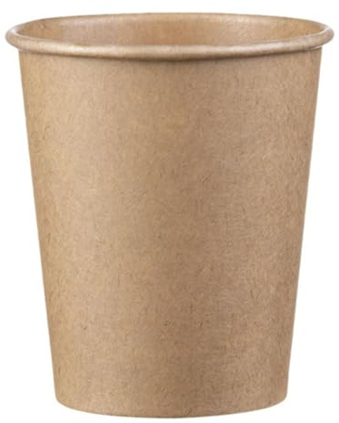 LogiPack GeRo 200 Stück Kaffeebecher braun 8oz 200ml | hitzebeständiger Pappbecher beschichtet | Heißgetränkebecher | Kaltgetränkebecher