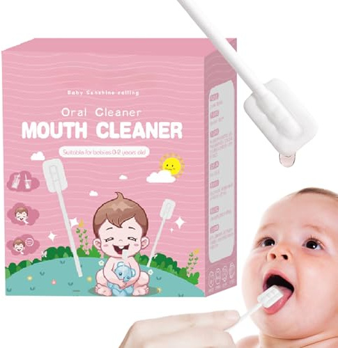 Baby-Reiniger, 30 Stück, Zungenreiniger, Mager-Mull-Gaze, tragbarer Zungenreiniger, flexible Zahnbürste, Zungenreiniger für Zunge, Mund und Zahnpflege des Babys