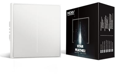 MOES Interrupteur Intelligent Zigbee Encastré 2 Gang | 1 voie, mémoire après coupure, requiert un fil neutre, compatible Alexa et Google Home