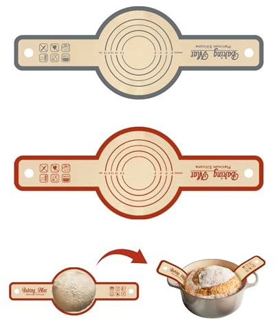Silicone Dutch Oven Bread Sling Set - 2 Pcs Non-Stick Round Mats, Reusable Long Handle Transfer Lifter for Sourdough​