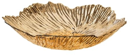 SZLIFE Ciotola decorativa per frutta, vassoio da portata, piatto per torte, regalo per la famiglia, portafrutta a forma di petalo, piatto portaverdure per, Giallo