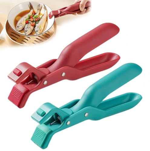 2PCS Multi Angle Hot Plate Gripper Tongs, Anti Scald Plate Gripper, Silicone Insulation Clip, Hot Bowl Tongs, Non-Slip Heat Insulation Anti-Scald Clip for Moving Hot Bowls