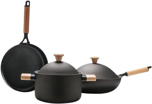 Set di Pentole Set Di 3 Pentole Per, Padelle Antiaderenti, Per Fornelli A Induzione In Ghisa, Da Cucina Utensili Resistenti al Calore