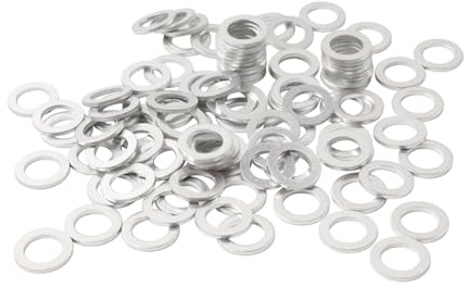 SIKUAI Guarnizione tappo scarico olio rondella anti-schiacciamento argento 94109-14000 M14 alluminio per ACCORD CROSSTOUR 2010-2011, per CIVIC 1984-2016 100 pezzi