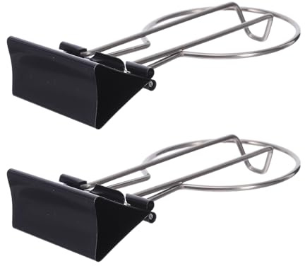 DEARMAMY Porta Bicchieri da Tavolo con Clip a Lunga Coda 2 Pezzi in Acciaio Inox per Ufficio e Casa Supporto Bottiglie Bevande per Scrivania e Sala Riunioni
