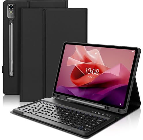 Tiiomioon Funda Teclado para Lenovo Tab P12 12.7 Pulgadas 2023- Negro