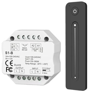 LED Controller AC Triac Dimmer 220V 230V 110V LED Light Push PWM Dimmer Switch 2.4G Touch Remote Control R11 S1-B Dimmer 220V(S1-B and R11 Set)