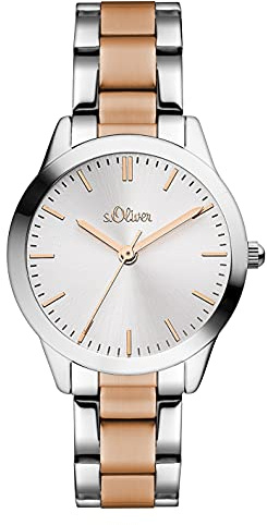s.Oliver DamenArmbanduhr Analog Quarz Edelstahl SO-3439-MQ