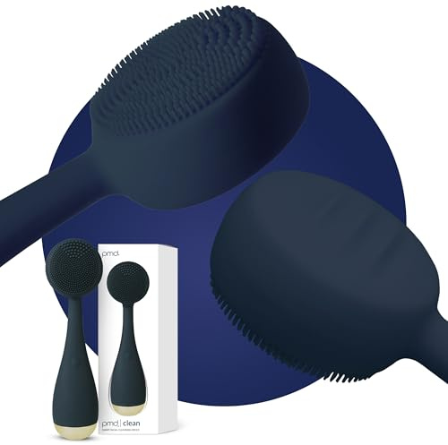 PMD Beauty Clean, Acne, and Redvolution - Electric Facial Cleansing Brush, Smart Facial Device with Silicone Brush & Anti-Aging Massager, Red and Blue LED Light