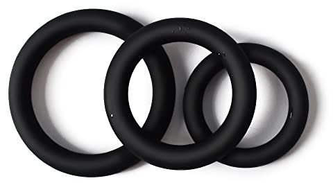 Pleasurables Set of 3 Three Silicone Cock Rings for Men, Adjustable and Durable Cock Ring Penis Male Erection Rings, Body-Safe, Hypoallergenic, Waterproof, Sex Toys for Men