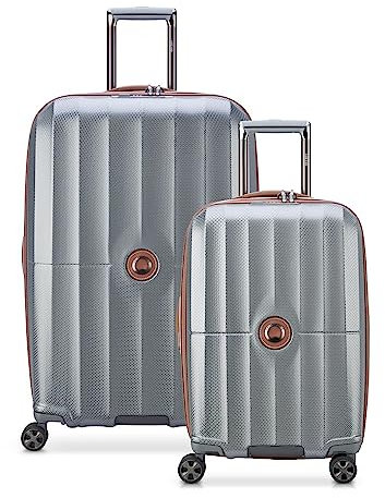 DELSEY PARIS St. Tropez Hartschalenkoffer mit Erweiterungsfunktion und Rollen mit 360°-Drehung, Platin, 2-Piece Set (21/28)