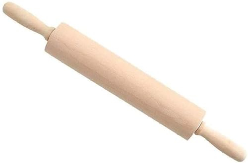 Mattarello - Legno Classico - Rullo per Impasto Professionale - Utilizzato da Fornai e Cuochi per Pasta, Pasta per Biscotti, Pasticceria, Panetteria, Pizza, Fondente, Chapati (Dimensioni : Medio) (L