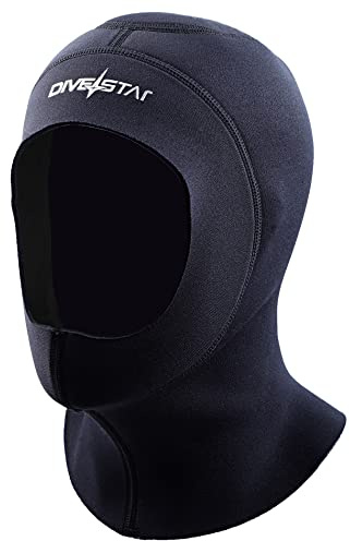 Neoprene Diving Hood for Men Women,5MM Wetsuit Cap Scuba Swimming Dive Hood for Surfing Kayaking Snorkeling Canoeing Sailing Water Sports(L,Black-5mm)
