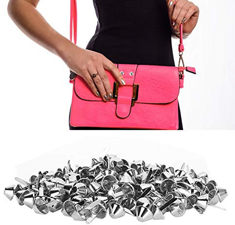 Restokki 200 Stück Nieten Mit Flachen Füßen, Silberfarben, Nieten Für Handtaschenfüße, Flache Schnalle, Knopfnieten, DIY-Lederhandwerk, Gepäck, Taschen, Handtaschen, Zubehör, 12 Mm, Silber