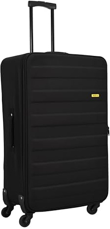 SIGN Stoffkoffer Reisekoffer Trolley (Handgepäck-Mittel-Groß-Set) + 5cm Dehnungsfuge (Schwarz, Handgepäck (60cm))