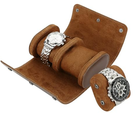 BAIGIO Caja de Relojes para Viajes y Joyero de Reloj Estuche para Relojes Regalos Organizador de Relojes Conveniente imprescindible, Marrón